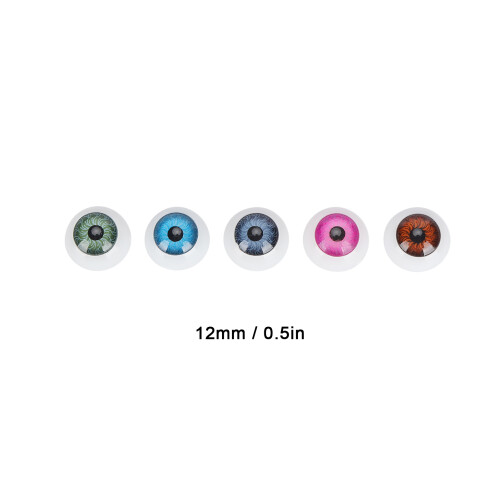 Occhi per bambole 12 mm 100 pezzi colorati marrone e blu 2