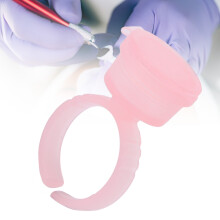 100 pezzi di coppe rosa per tatuaggi ad anello, 15 mm x 7 mm, PP