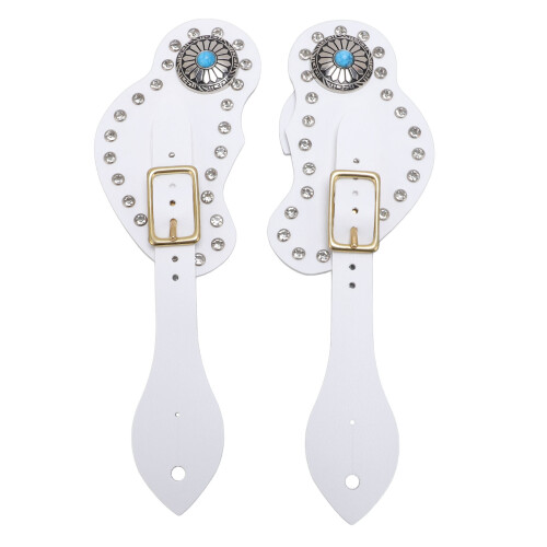 Ensemble de 2 sangles d'éperon - blanc et réglable - 90.00g 1