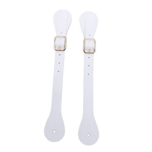 Paire de sangles d'éperon en cuir synthétique blanc de 22 cm 1