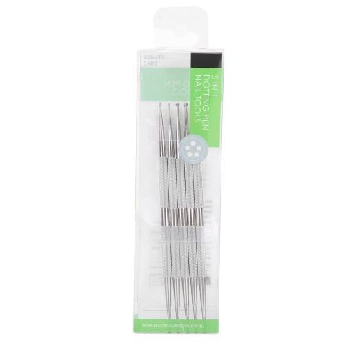 Ensemble de 5 stylos dotting en acier inoxydable - Nail Art 1