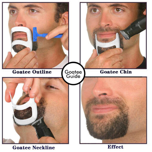 Set di 5 stencil per barba in plastica bianca 2