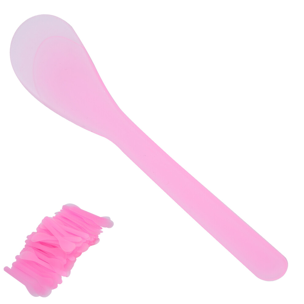 100PCS Facial Mask Spatula Cosmetic Mask Applying DIY Plastic Mask Spoon Stick SpatulaPink