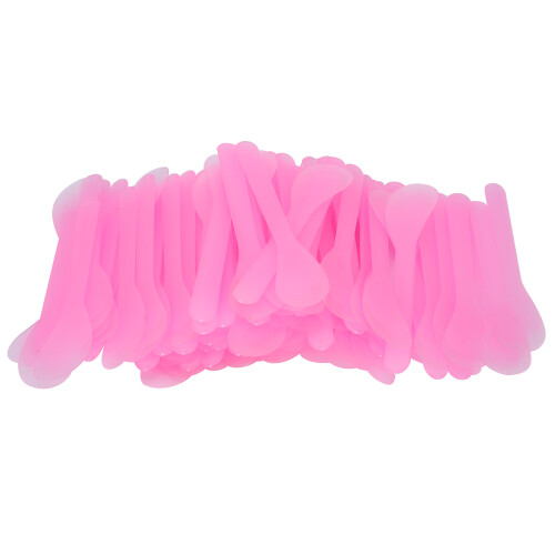 100 pezzi di spatola per maschera viso - cucchiaio in plastica rosa 1