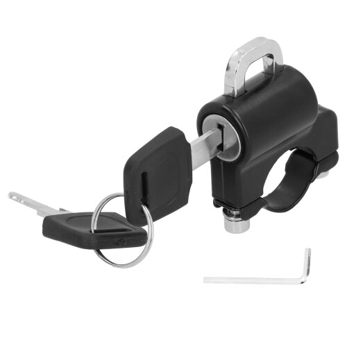 Verrou de casque pour guidon 0,9-1,1 po noir, 2 clés 1