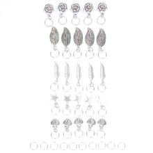 Blattstern Dreadlock-Haarringe Metallische Haardekorationen für Hochzeiten & Partys