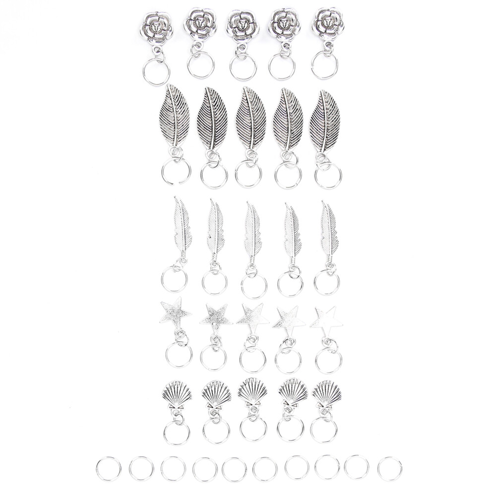 Leaf Shell Star Pattern Dreadlocks Hair Rings Braiding Hair Rings Hair Decoration Accessory