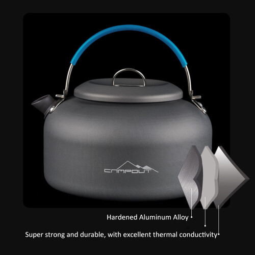 Bouilloire de camping en aluminium 1,4 L 15,6  9,6 cm compacte 2