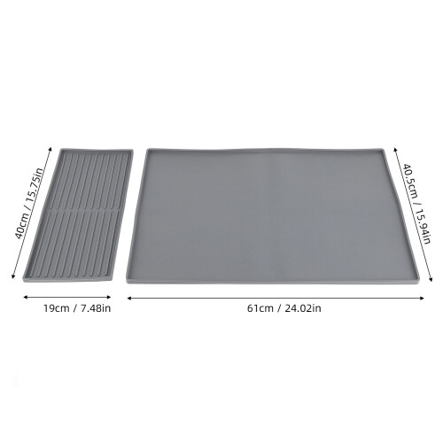 Tapis en silicone 2-en-1 pour café gris 61 x 40,5 cm 1