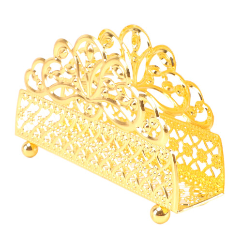 Porte-serviettes en fer doré 14 x 8,5 x 3,4 cm Décor 1