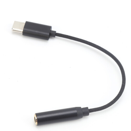 Câble TRRS 3,5 mm vers Type-C, tressé, noir, 5,0 g