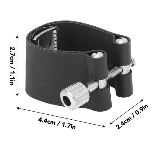 Ligature de saxophone ténor noir PU, vis réglable 1