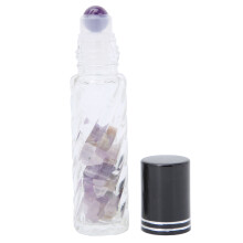 Bottiglia roll-on in vetro da 10 ml con sfera ametista per viaggio