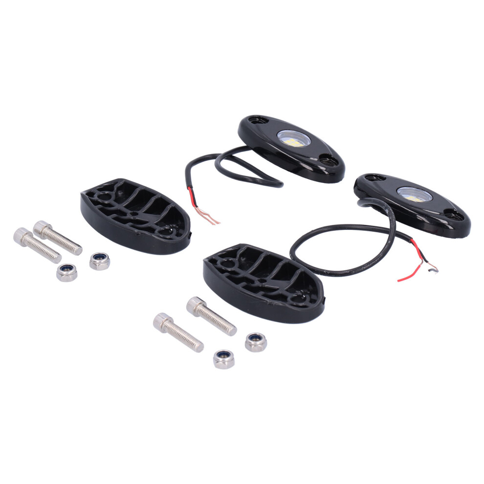 Pair Rock Lights 9Leds Ip68 Chassis Underglow Lamp Universal For Car Truck Atv Rzr Utv White 4661322847320