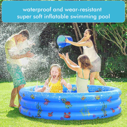 Piscina per bambini rotonda da interno/esterno 90 cm/35,4 in Blu 2