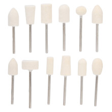 Ensemble de 12 têtes de ponçage et de polissage en feutre de laine pour ongles
