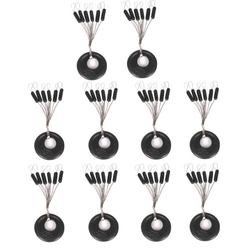 10 pezzi Stopper da pesca in gomma nera Space Beans SS 1