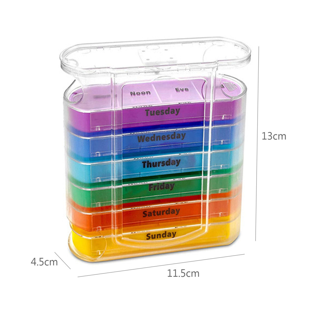 Medicine Case Medicine Box Pill  Pill Box Pill Case Medication Reminder Portable Travel Container for Vitamins Fish Oil Compartments