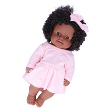 Q12-082C 11,8 pollici Bambola nera per bambina con capelli afro