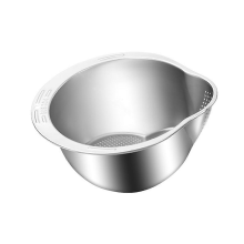 Rice Washer Strainer Bowl Stainless Steel Rice Washing Bowl Rice Colander Fruit and Vegetable Strain