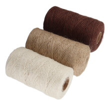 3 rotoli di corda di iuta da 2 mm 100 m bianco/marrone/khaki