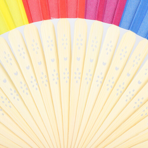 6 pièces éventail pliant arc-en-ciel 37  21 cm multicolore 2