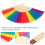 6 pièces éventail pliant arc-en-ciel 37  21 cm multicolore 4