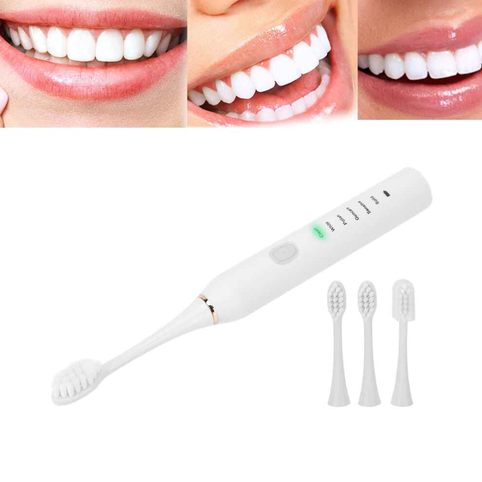 Rechargeable Toothbrush Whitening Teeth Cleaning Portable Electric Toothbrush for AdultsWhite