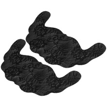 Cache-tétons autocollants en dentelle en forme de U noir B