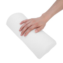 Cuscino morbido in cotone per l'appoggio della mano per le unghie 29x12x6 cm Bianco
