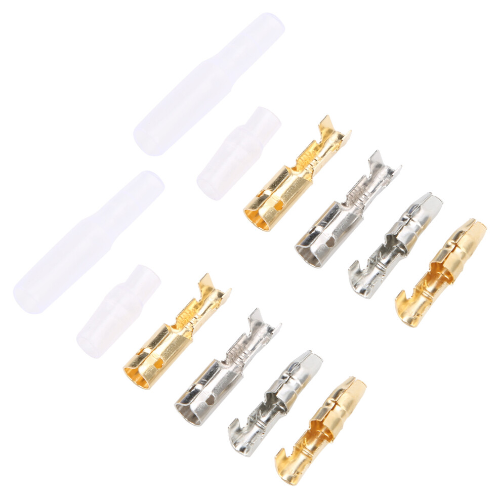 400Pcs Motorcycle Connector Plastic Male Female Electrical Terminal Gold Silver 3.9Mm 4381322859979