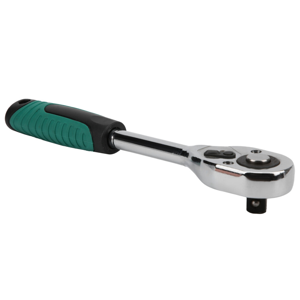 Ratchet Wrench 1/2In 2Way Drive Quickrelease Spanner With Nonslip Grip Handle Green 5071322861131