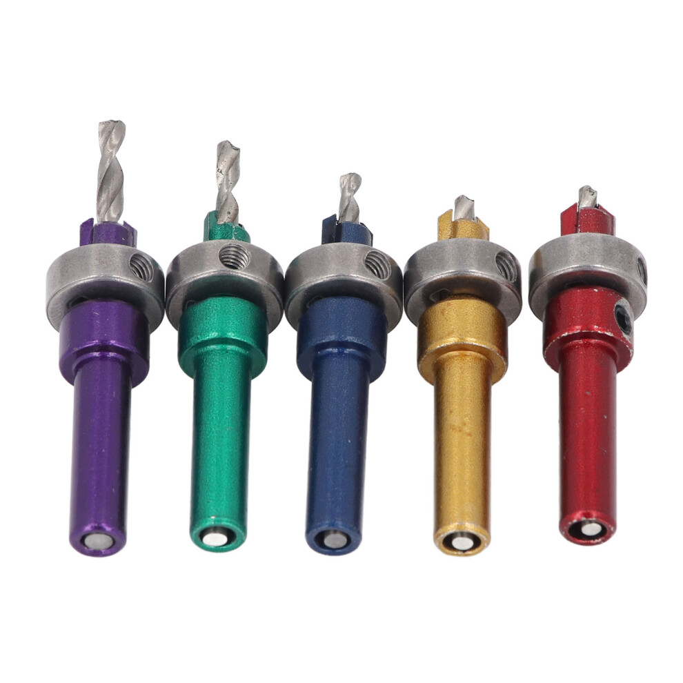 5Pcs Countersink Drill Bit Set Wood Accurate Drilling Alloy Steel With Depth Stop For Woodworking Carpentry 3321322863027