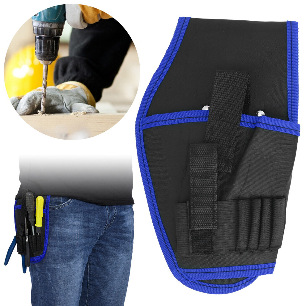 Portable Electrical Tool Bag Waist Hanging Pack Multifunction Drill Holder Holst Pouch(Blue ) 8761322863033