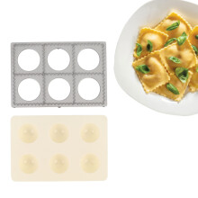 Ravioli Maker 6 Holes Aluminum Alloy ABS Easy to Use High Efficiency Ravioli Press for Kitchen