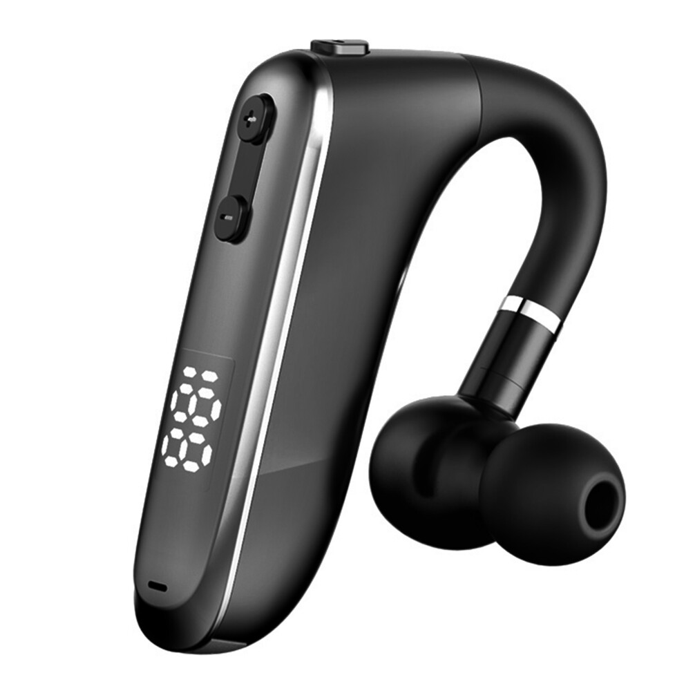 Wireless V5.2 Headset Hands-Free Earphones Cvc6.0 Noise Cancelling Earpiece 50H Playtime Single Ear Earhook Earbud Sweatproof For Driving B 6901322865787