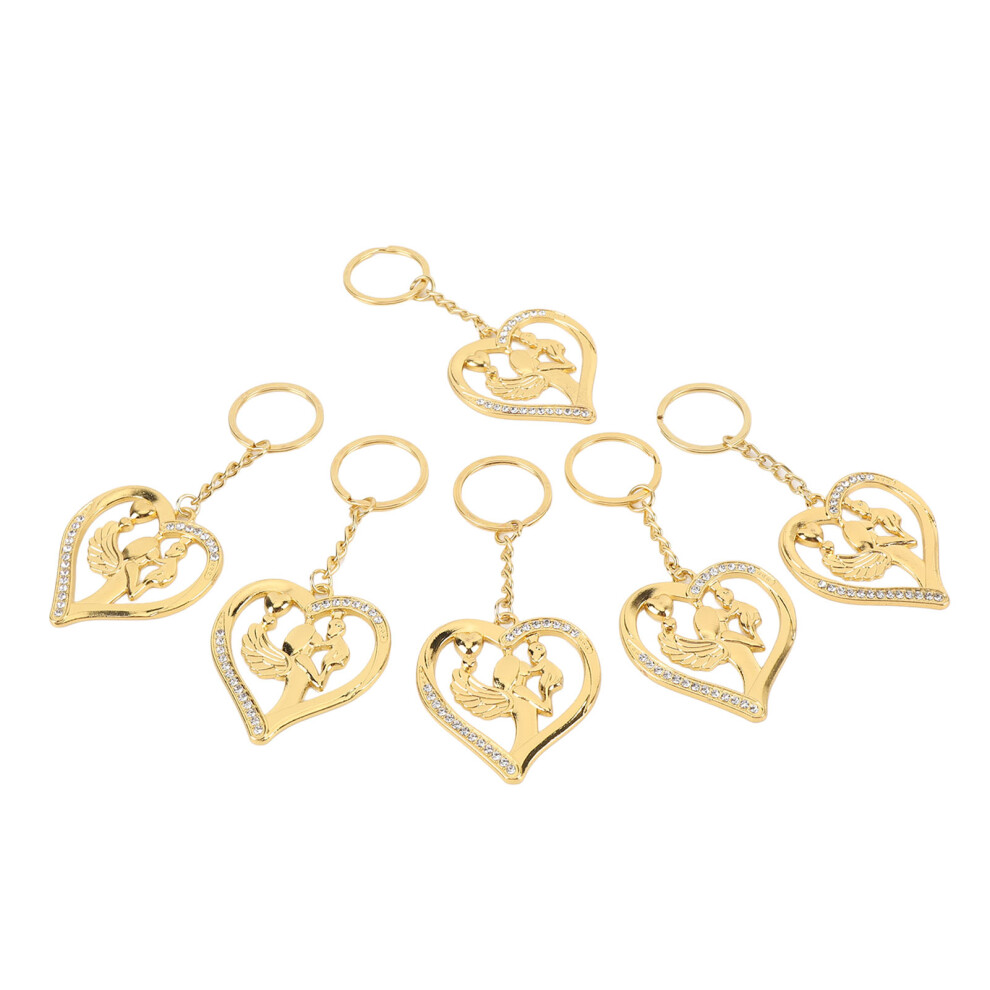 12 Pcs Baby Shower Favors Heart Shaped Keychain Zinc Alloy Gold Baby Shower Favors Keyring with Organza Bags-image-OPC-PHW29VQ-NEW