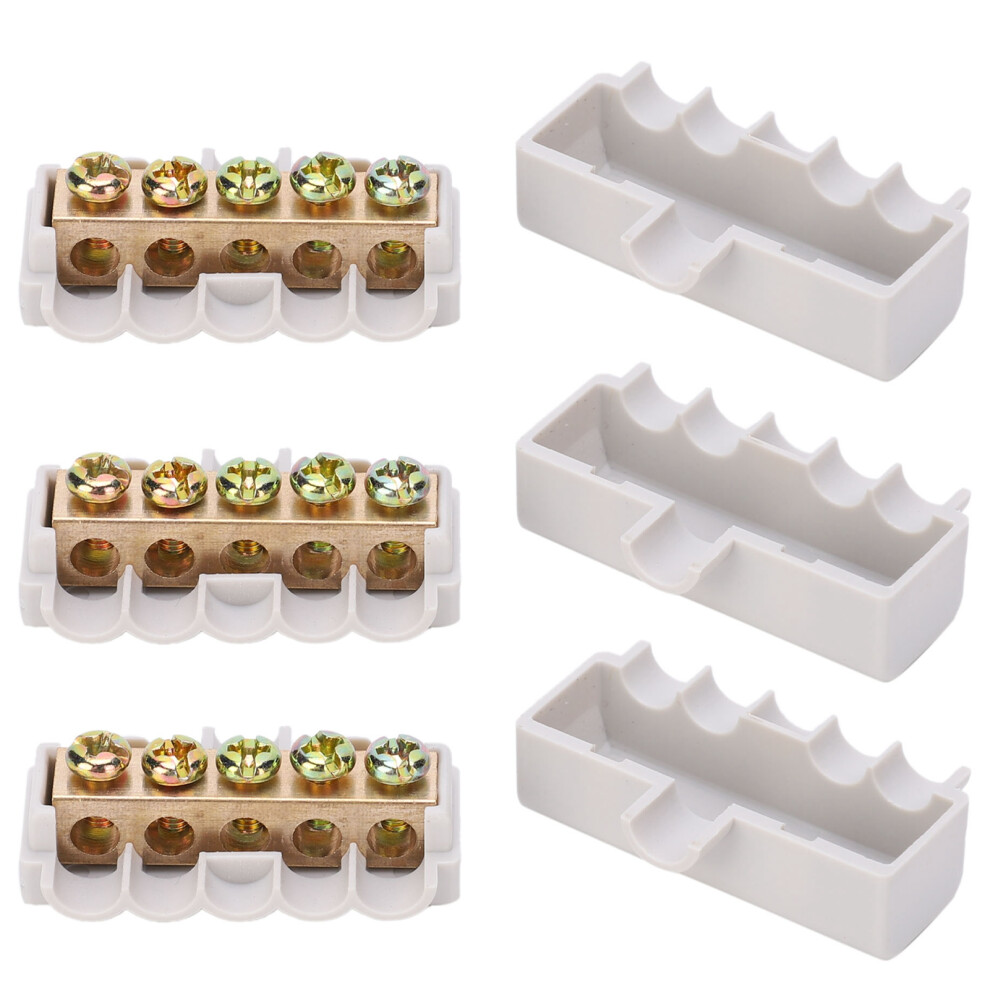 4Pcs Highpower Main Splitter Tshape Wiring Terminal Block Industrial Connector 400V 60A(1-In 4-Out(Zk-506) ) 9371322873919