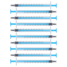 Seringue en plastique de 1 ml, embout droit, poussée manuelle