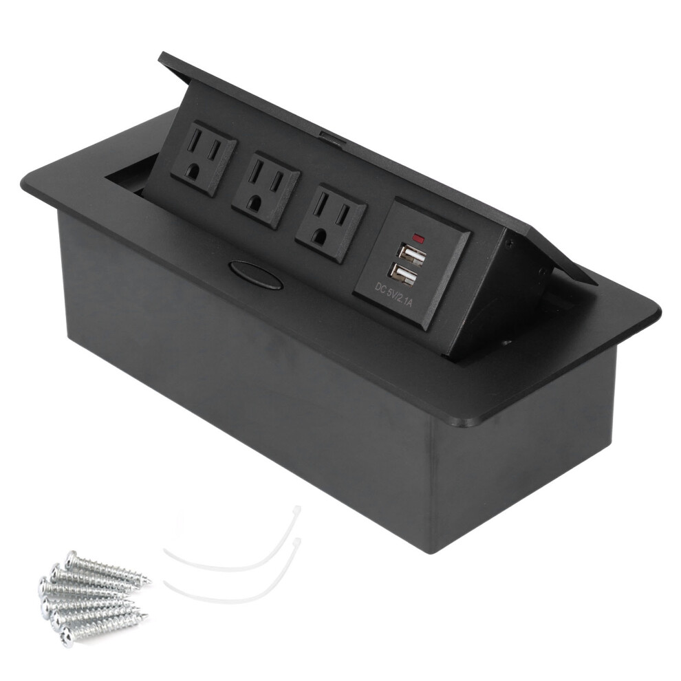Desktop Socket Embedded Power Outlet With Dual Usb Port For Charging 10A 7601322875166