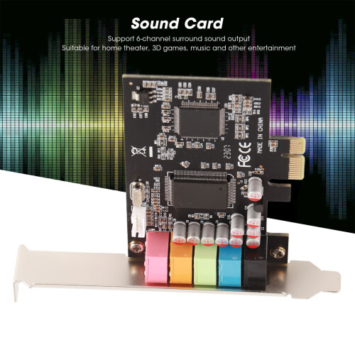 Scheda audio PCI-E a 6 canali CMI8738 nera 2