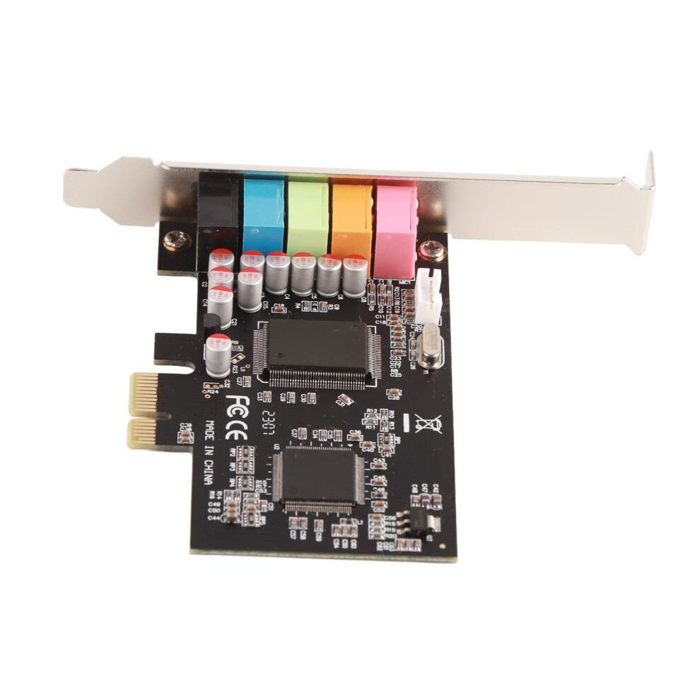 Sound Card 6 Channels Stereo Desktop Audio Signal Conversion Hardware With Driver Cd Black 3401322874831
