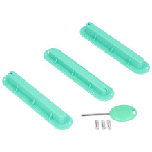 3 pezzi scatola per pinna in plastica verde con scanalatura per timone 11,4 cm