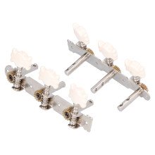 Chrome Doppel-Loch-Gitarrenkopf, links/rechts, 3-in-Reihe, Silber