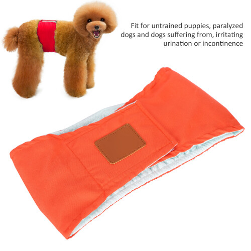 Couches lavables pour chien en coton orange taille S 2