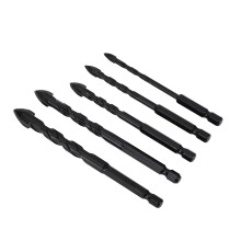 5PCS Set Masonry Drill Bits Cemented Carbide 1/4 Inch Hex Shank Professional Concrete Drill Bits Type 1(5mm 6mm 8mm 10mm 12mm)