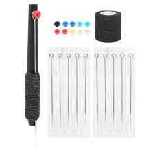 Kit stylo tatouage Black Hand 3RL, 12,8 cm / 5 po, 1,8 m