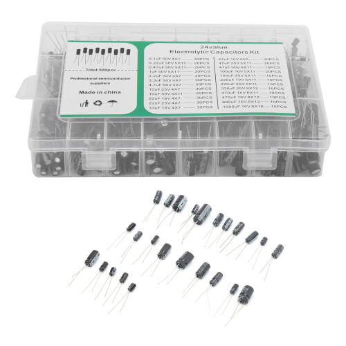 Nero 500 pezzi kit di scatole assortite 0,1-1000 µF