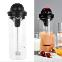 Mousseur à lait 2x piles AA, verre de 450 ml, inox