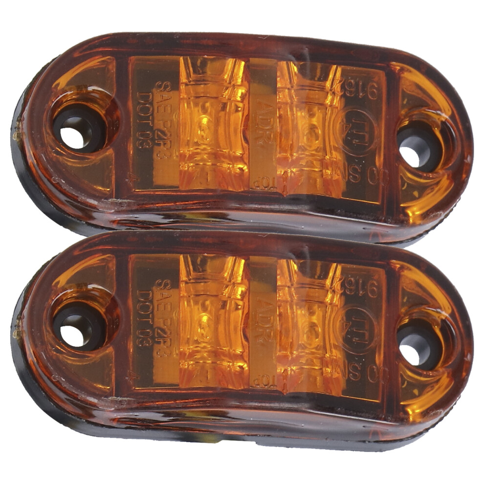 10-30V 2Led Side Marker High Brightness Turn Signal Lamp For Cars Trucks Trailers Rvsyellow Light 5051322882060